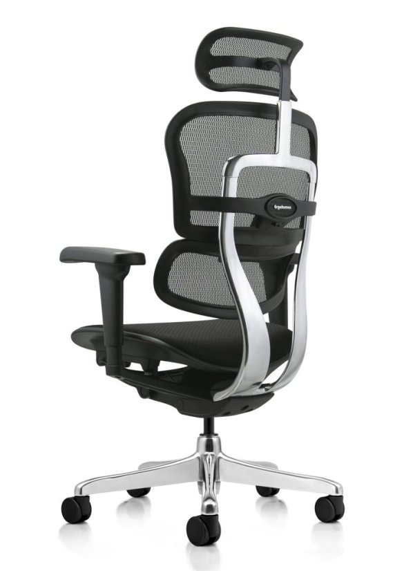 Kancelárska ergonomická stolička SIRIUS NEO – operadlo sieť, čalúnený sedák, čierna