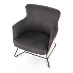 Designové relaxační křeslo CHILLOUT — tmavě šedá / přírodní dub Halmar