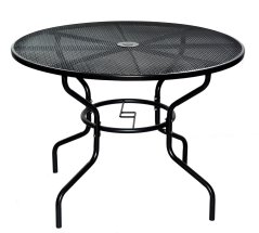 Zahradní kulatý stůl OCTAN — kov, černá, průměr 106 cm