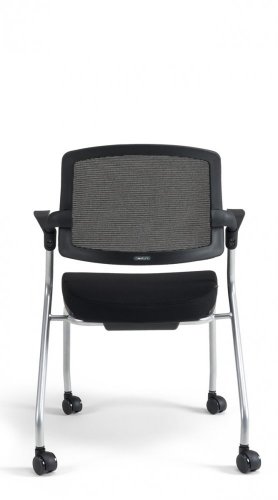 Konferenční židle na kolečkách Bestuhl U20 BLACK — více barev, stohovatelná - Barevné provedení U20 BLACK: Červená