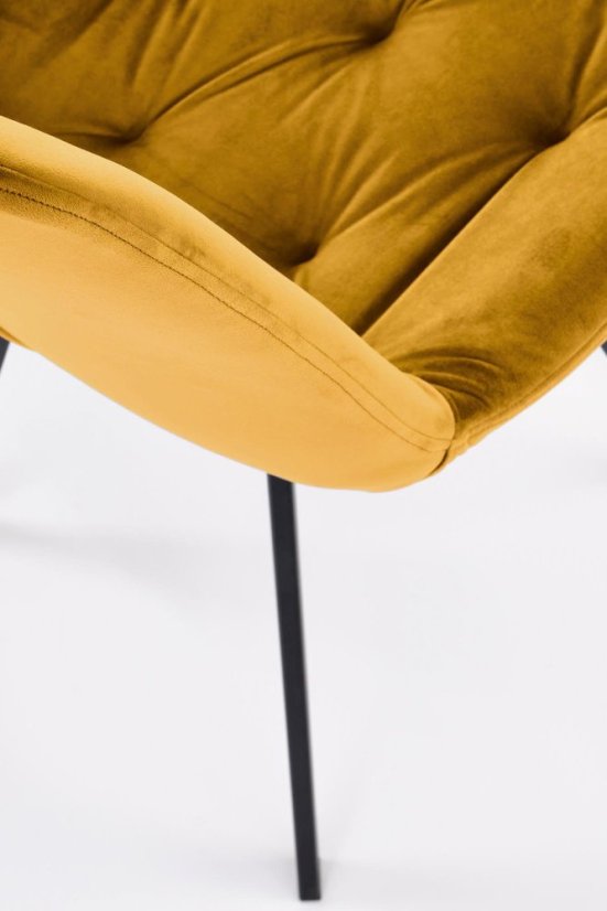 Otočná sametová stolička BECKY horčičková – moderný komfort v elegantnom štýle Halmar