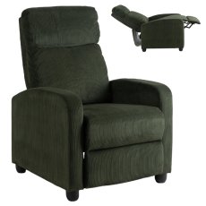 Kreslo DANNY — zelené, manšestr, polohovateľné