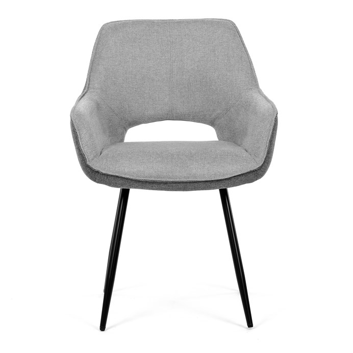 Jedálenská stolička BONY - strieborno-sivá látka, čierny kov