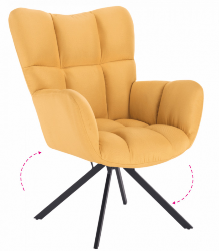 Designové otočné relaxační křeslo KOMODO — kov, více barev - Barevné varianty křesla KOMODO: Žlutá/černá