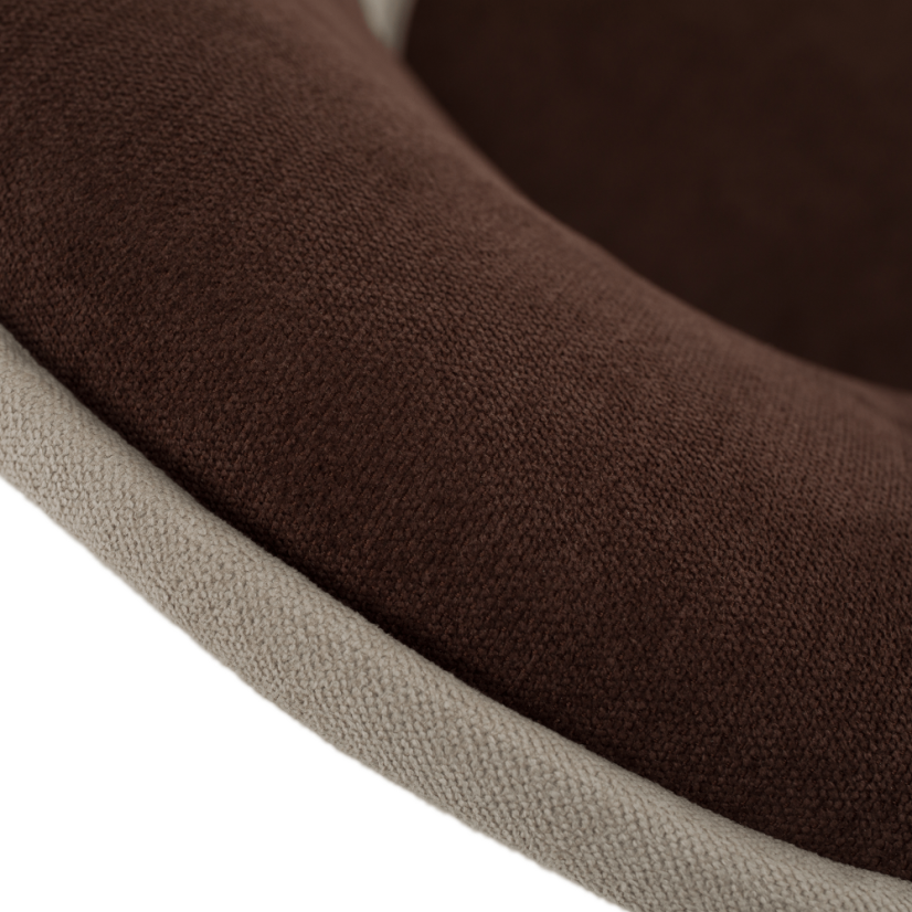 Designové křeslo PERSI s úložným prostorem — látka, hnědá / béžová Kondela