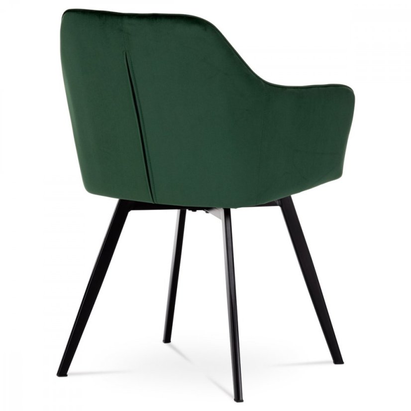 Jedálenské otočné kresielko YELD — kov, látka, zelená