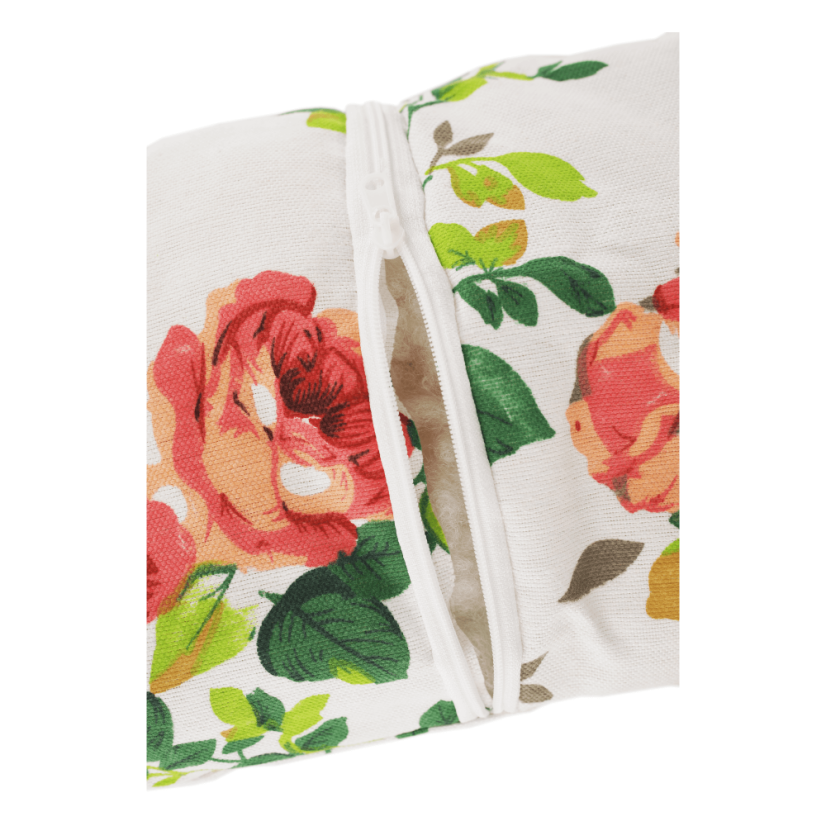 Závěsné křeslo KALEA — bílá, květinový vzor, nosnost 130 kg Kondela