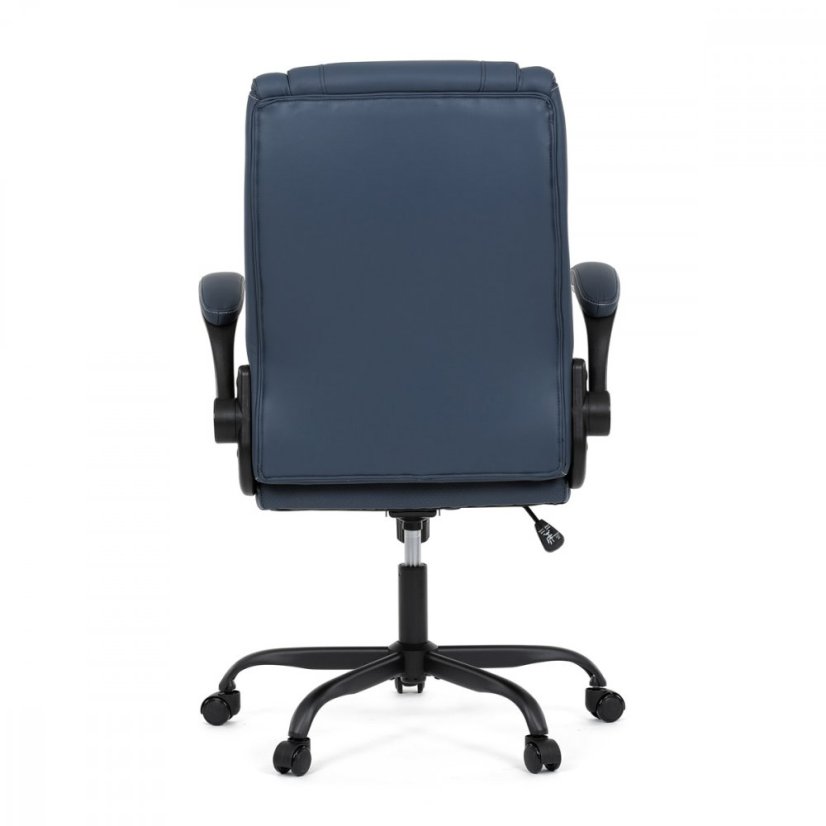 Kancelárske kreslo CYRUS — kov, ekokoža, modrá