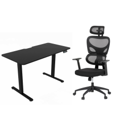 Pracovní set CAMPUS  – elektricky výškově nastavitelný stůl ELEVATE + ergonomická kancelářská židle LEVI II černá