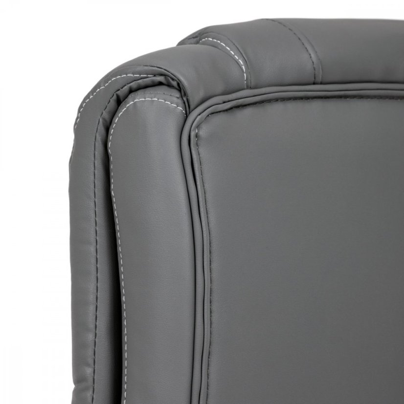 Kancelárske kreslo CYRUS — kov, ekokoža, siva