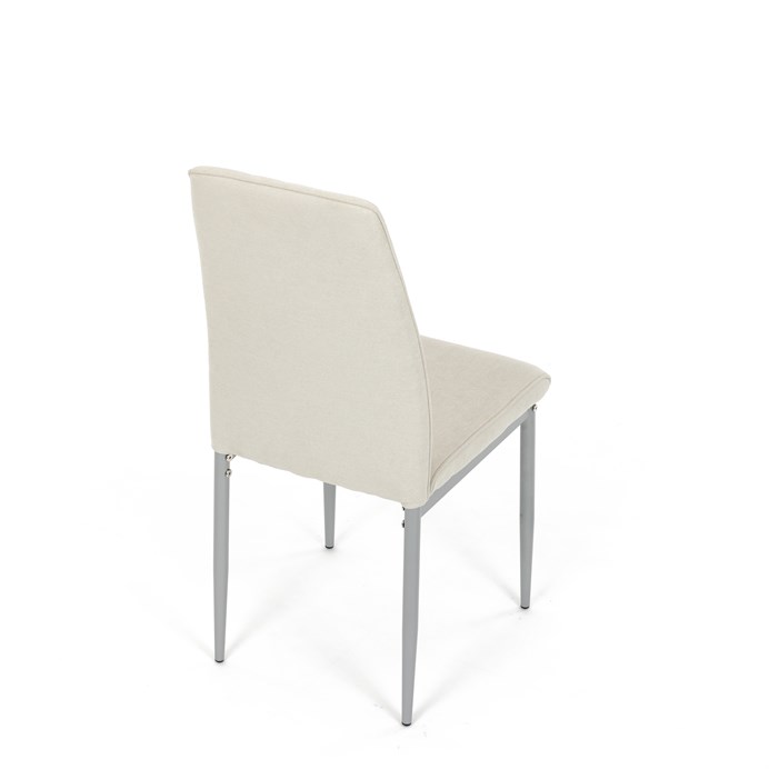 Elegantná jedálenská stolička LENA Autronic s krémovou látkou a sivými nohami