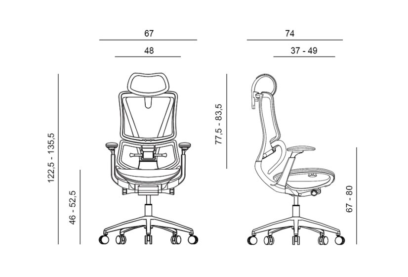 Kancelárska ergonomická stolička KLEM — tmavo sivá antracit