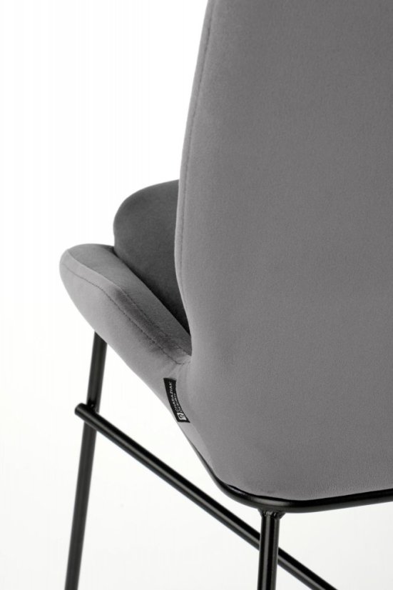 Jídelní křesílko KEMI– samet, šedá Halmar