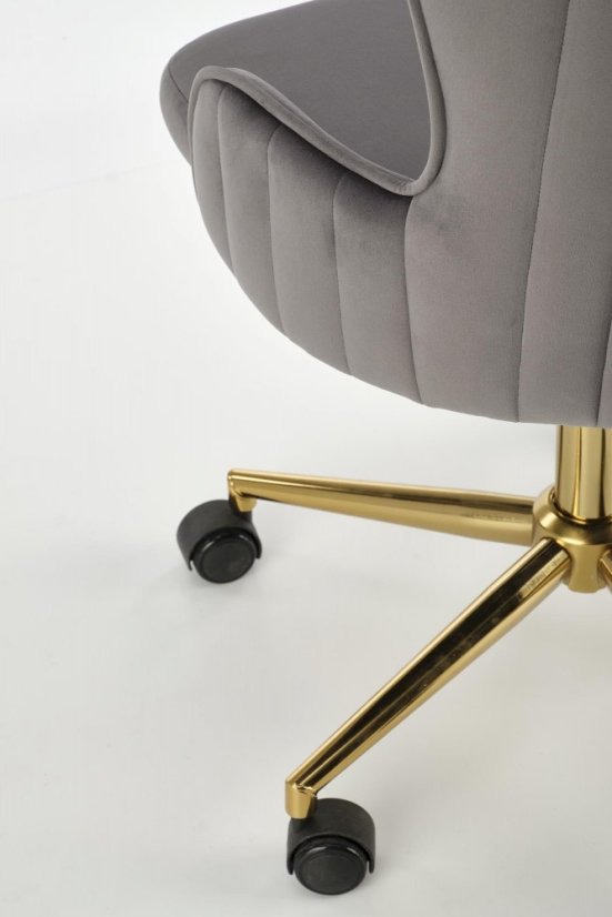 Kancelárska otočná stolička TIMOTEO — kov, látka, sivá