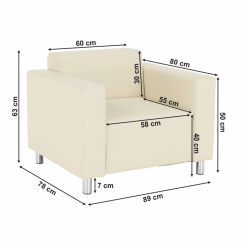 Relaxační křeslo HOMKER— ekokůže/béžová Kondela