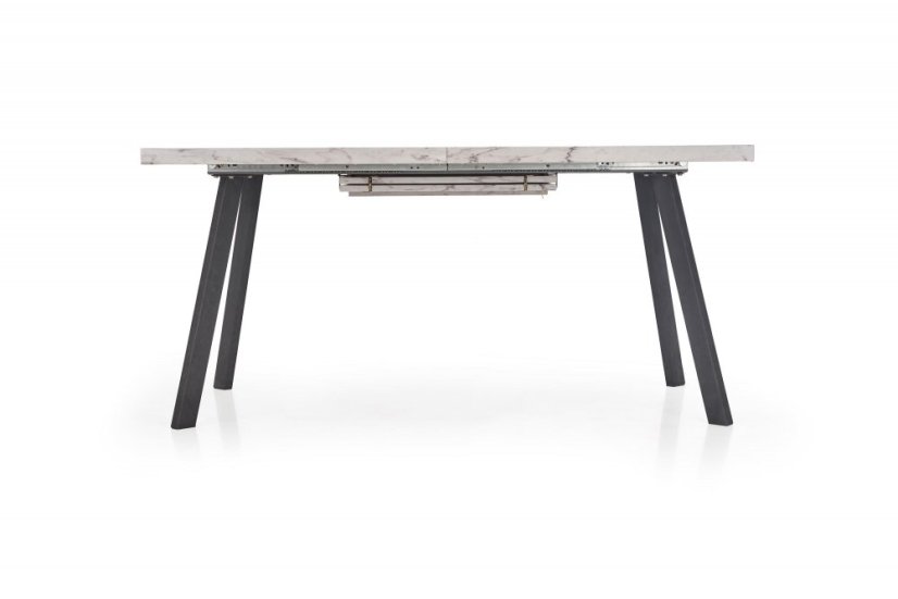 Jídelní rozkládací stůl DALLAS – 160x90x76 (+60) mramor, černý