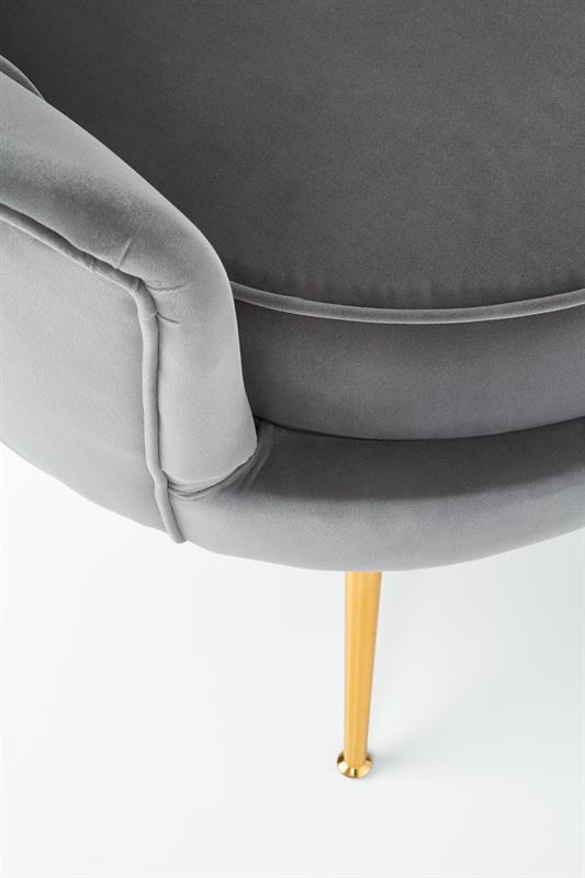 Designové křeslo AMORINITO — kov, šedá látka Halmar
