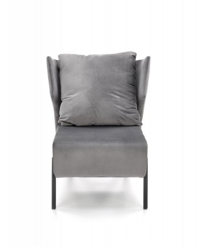 Relaxační designové křeslo VICTUS — samet, tmavě šedá / černá