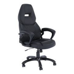 Kancelářské křeslo HEVYR — černá ekokůže, nosnost 150 kg Kondela