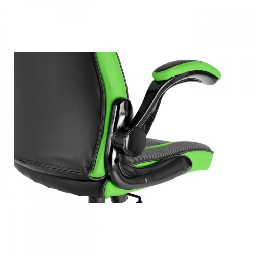 Herní židle A-RACER Q14 –⁠ látka/PU kůže, černo-zelená