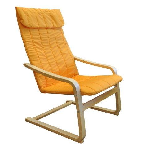 Relaxační pohupovací křeslo z ohýbaného dřeva ANAFI — masiv buk, více barev - Barva potahu ANAFI: Oranžová
