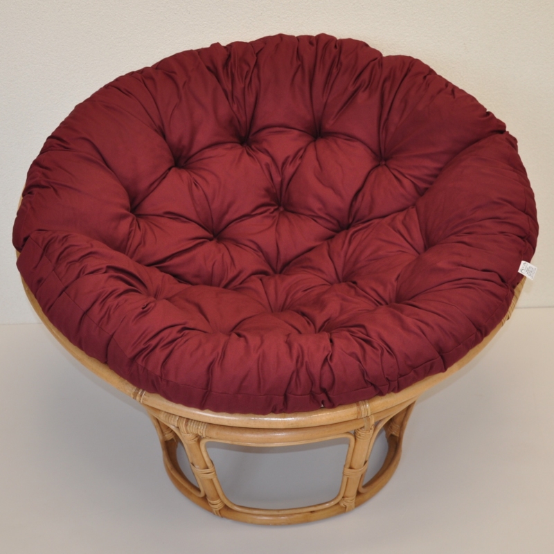 Relaxačný papasan DEMETRIA — ⌀100 cm, ratan, látka, medová / viac farieb