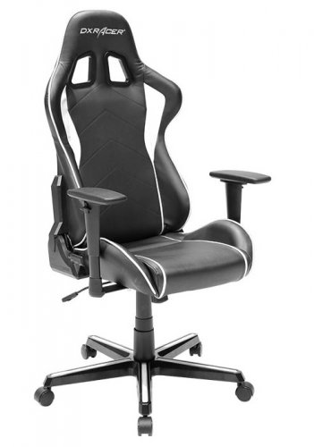 Herní židle DXRACER Formula OH/FH08/NW — umělá kůže, černá/bílá, nosnost 130 kg