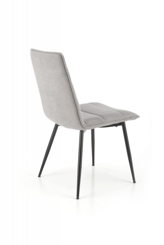 Jedálenská stolička PIRA — oceľ, látka, čierna / šedá