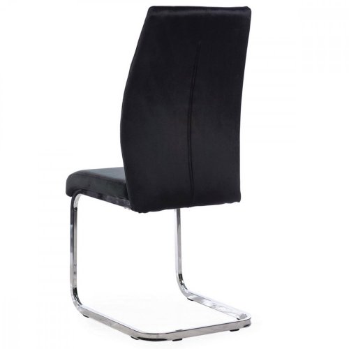 Jídelní židle SAVA — chrom, samet, černá