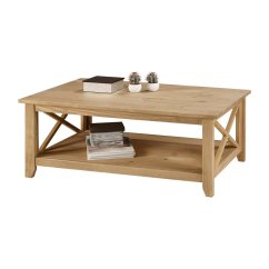 Konferenční stolek CLARA — 100x40 cm, masiv, medový odstín IDEA nábytek