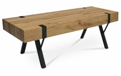 Konferenčný stolík ALAN — 120x40x40 cm, divoký dub, čierny kov