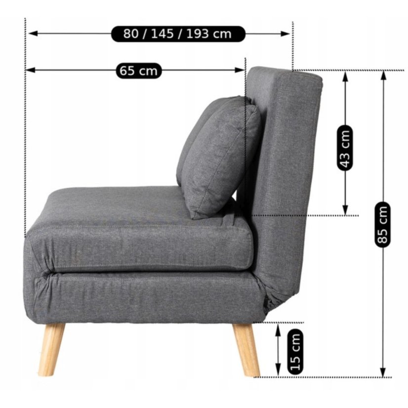 Elegantné šedé kreslo MARRY 2 pre moderné interiéry