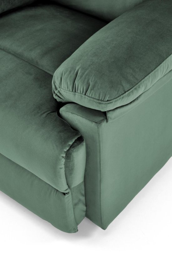 DRAGER zamatové relaxačné kreslo tmavo zelené