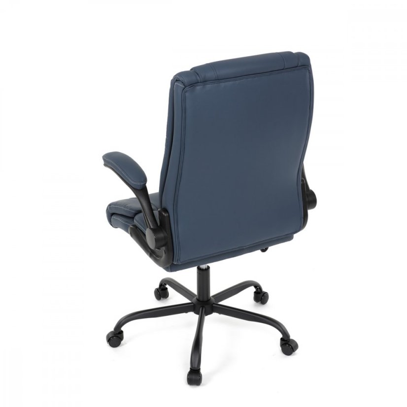 Kancelárske kreslo CYRUS — kov, ekokoža, modrá