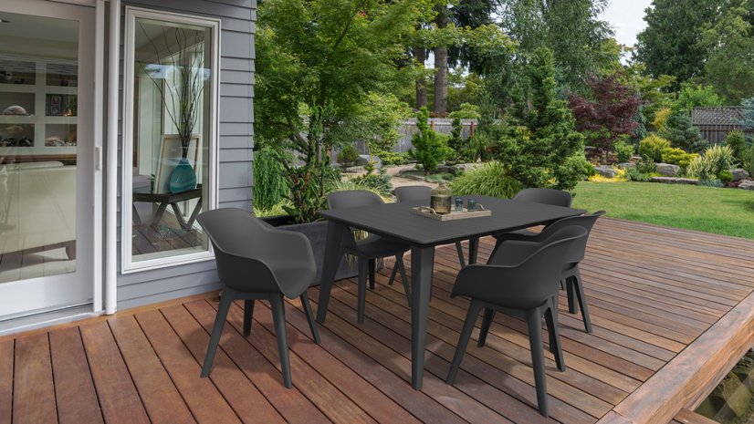 Zahradní plastový stůl LIMA  - 157x98 cm, grafit