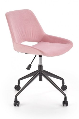 Dětská židle na kolečkách SCORPIO – samet, růžová