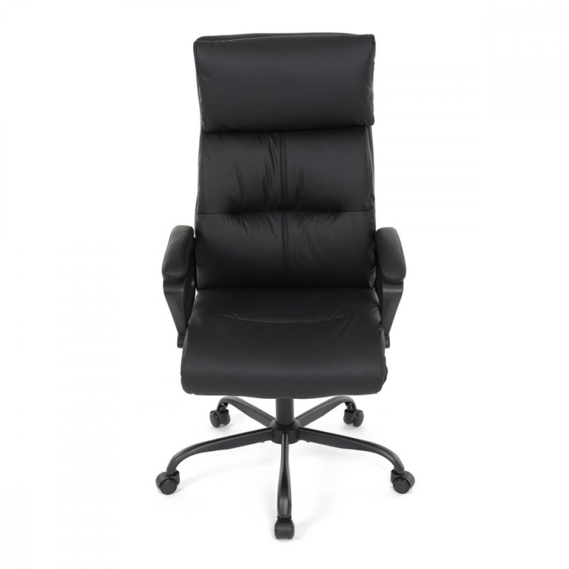 Kancelářské křeslo HOLMES — kov, ekokůže, černá Autronic
