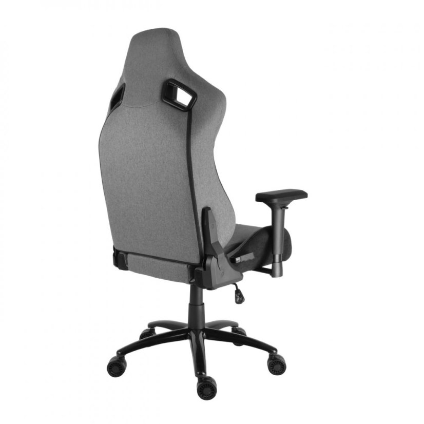 Herní židle IRON XXL — látka, černá / šedá, nosnost 140 kg