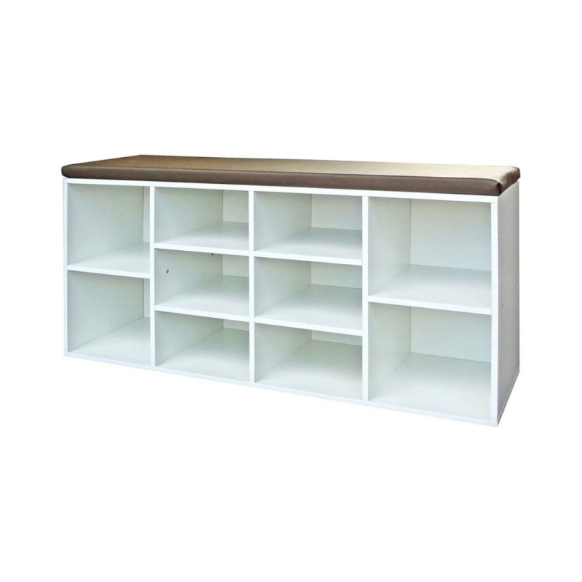 Botník GRENA — biela, PU koža