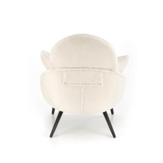 Designové křeslo MERRY s polštáři - ocel, látka, krémová Halmar