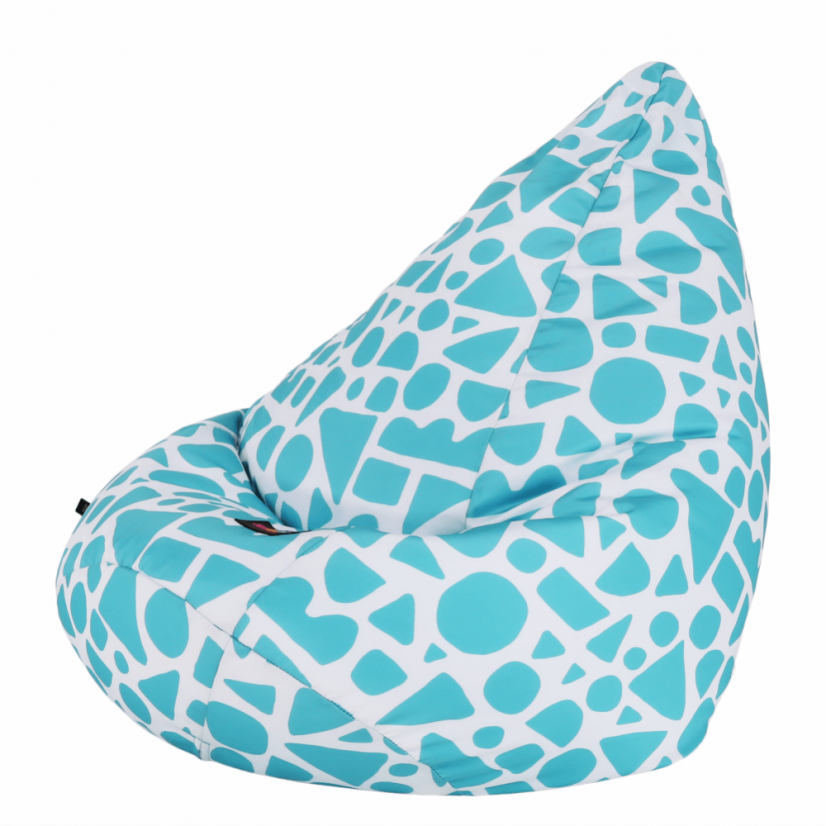 Sedací vak TELDIN —75x75x110, látka, tyrkysová / biela