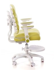 Dětská rostoucí židle GRIDDY — látka, bílá / zelená