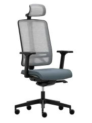 Kancelárska stolička na kolieskach RIM FLEXI FX 1104.087.022 – s podrúčkami a podhlavníkom, sivá