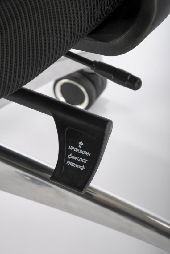 Kancelárska ergonomická stolička GILBERTO — kov, látka, sieť, čierna