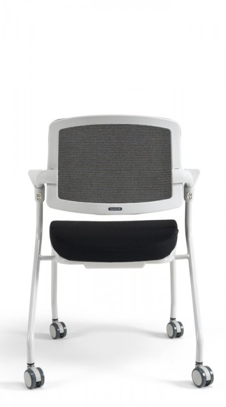 Konferenčná stolička na kolieskach Bestuhl U20 WHITE — viac farieb, stohovateľná - Farebné prevedenie U20 WHITE: Červená