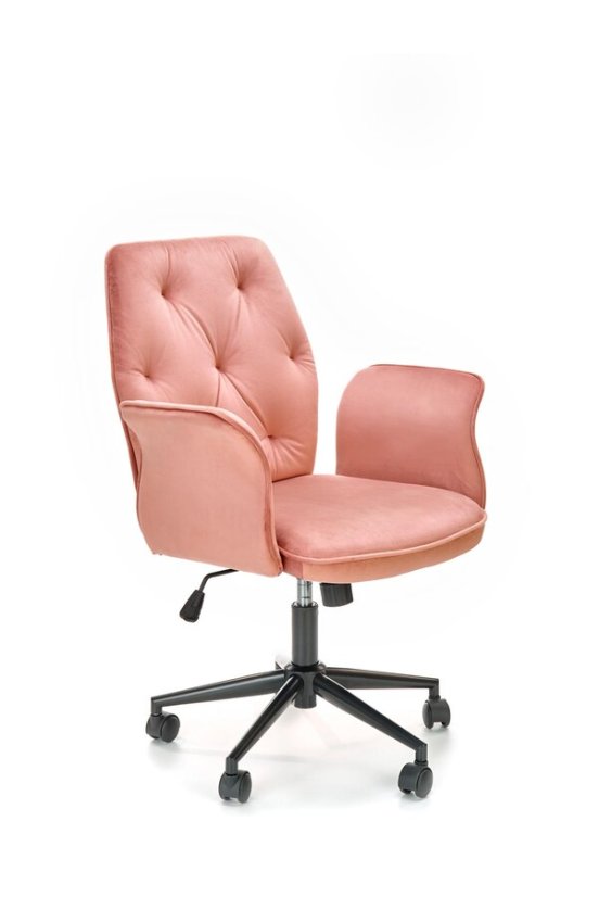 Kancelárska otočná stolička TULIP — látka, ružová
