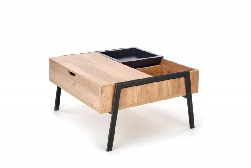 Konferenčný stolík PODIUM so zdvíhacou doskou — prírodná / čierna