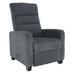 Polohovací relaxační křeslo TURNER — látka, šedá Kondela