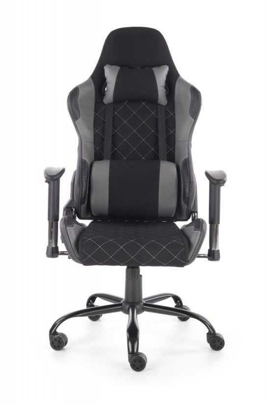 Herní židle DRAKE - látka, černá/šedá Halmar