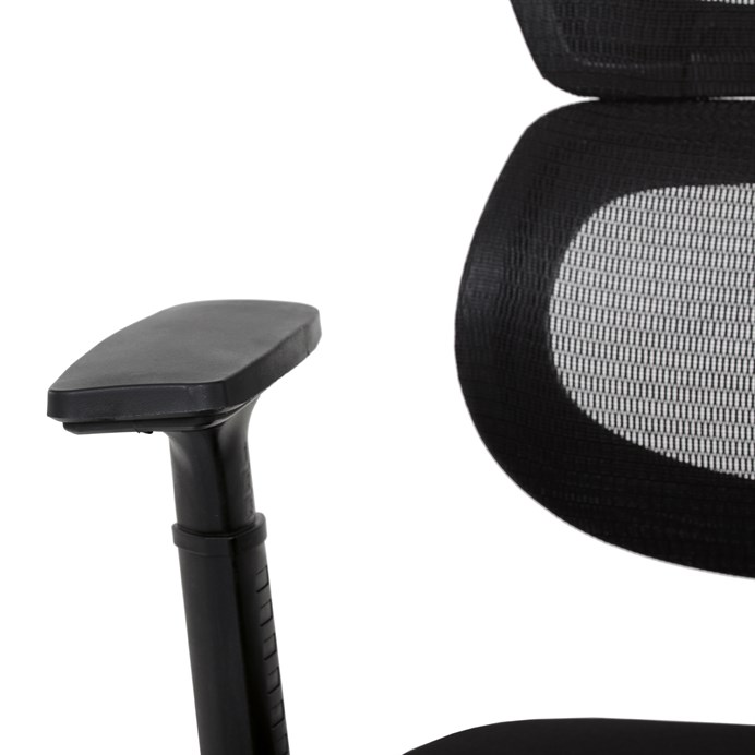 Kancelářská otočná židle LEVI II - látka, síť, černá Autronic